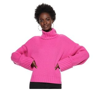 Nine West Wool-Blend CuffSleeve Turtleneck Sweater